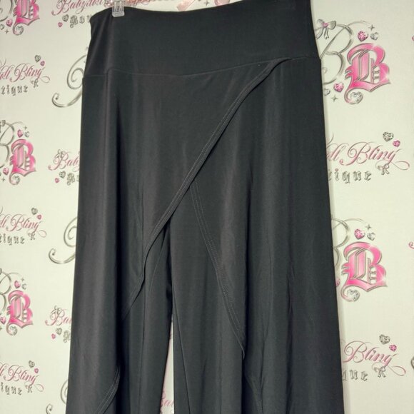 Joseph ribkoff pants flowy flare comfy stretchy black high low dual tiered flow - Picture 9 of 12